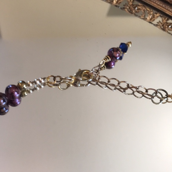 Pretty Handmade Heart Necklace Crystal and Beads - Picture 3 of 7